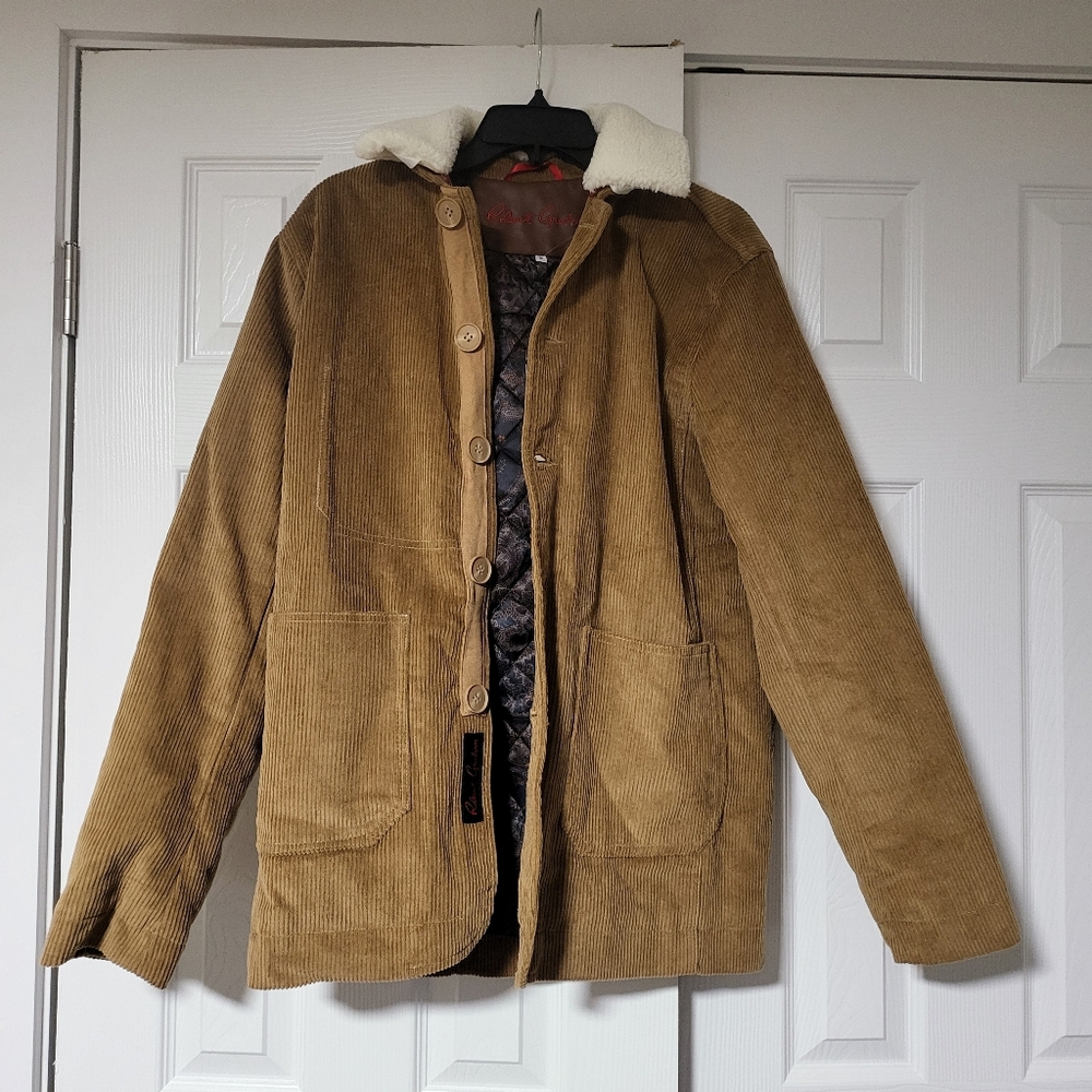 NWT Robert Graham Men Small Jacket Brown Corduroy Barn Quilt Lining Medium